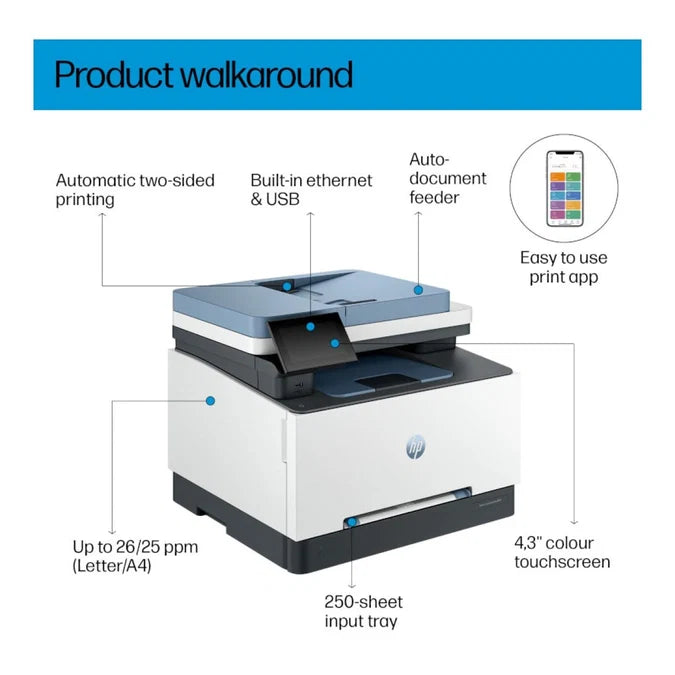 HP LaserJet Pro 3303fdn A4 Multifunction Colour Laser Printer 499M7A