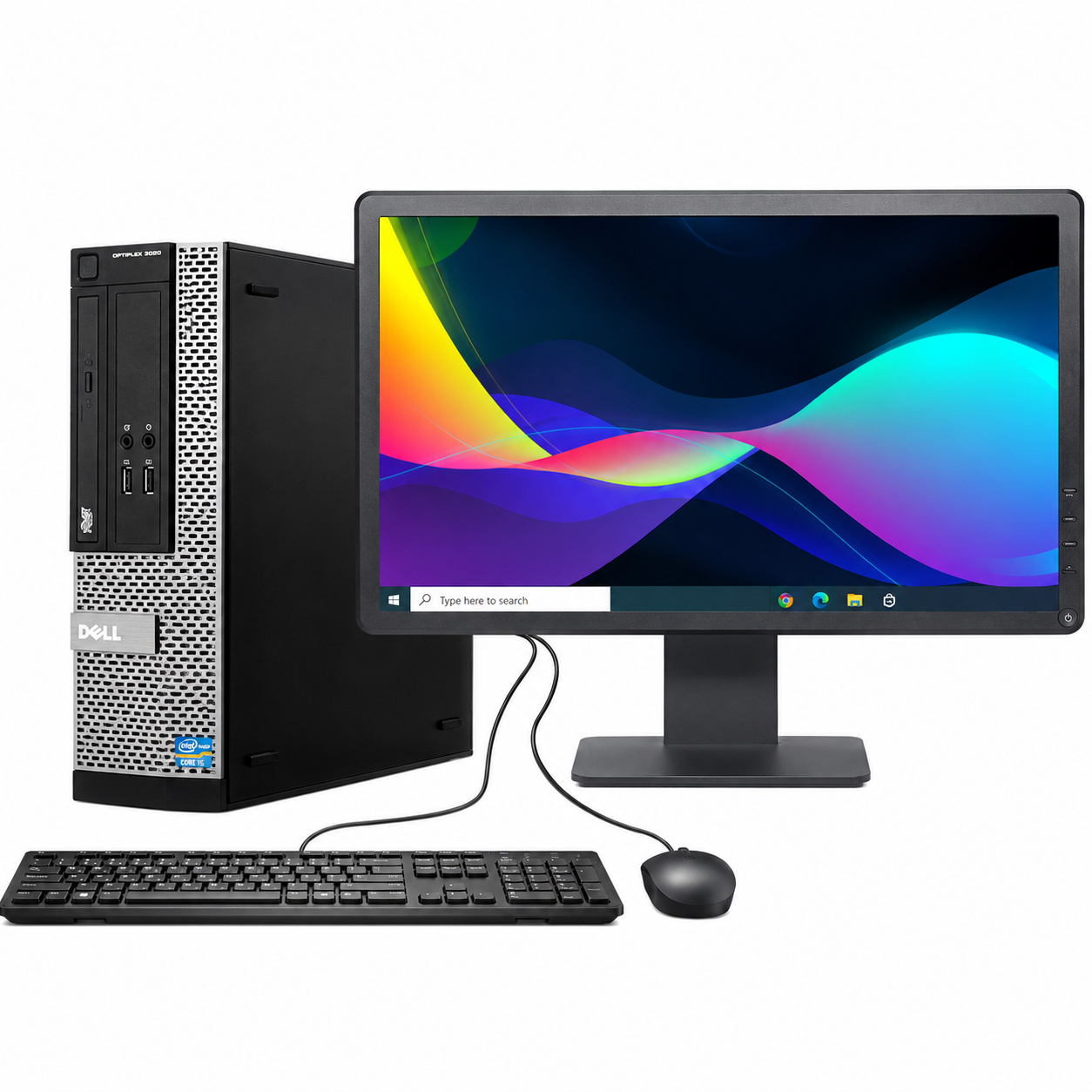 Certified Pre-Owned Dell OptiPlex 3010 SFF + 19″ Monitor – Intel Core i3 3rd Gen – 4GB RAM – 128GB SSD – Full Set