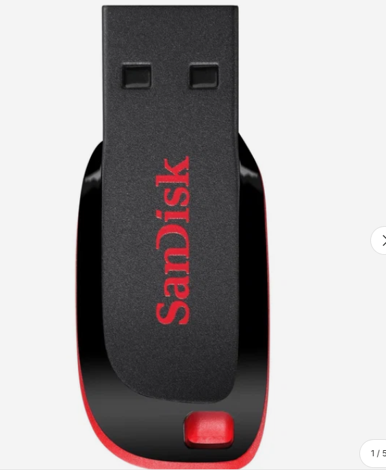 SanDisk Cruzer Blade 32GB USB 2.0 Type-A Black and Red USB Flash Drive SDCZ50-032G-B35